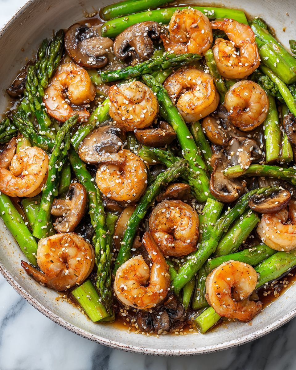 Easy Shrimp and Asparagus Stir Fry with Mushrooms Weeknight Dinner Win