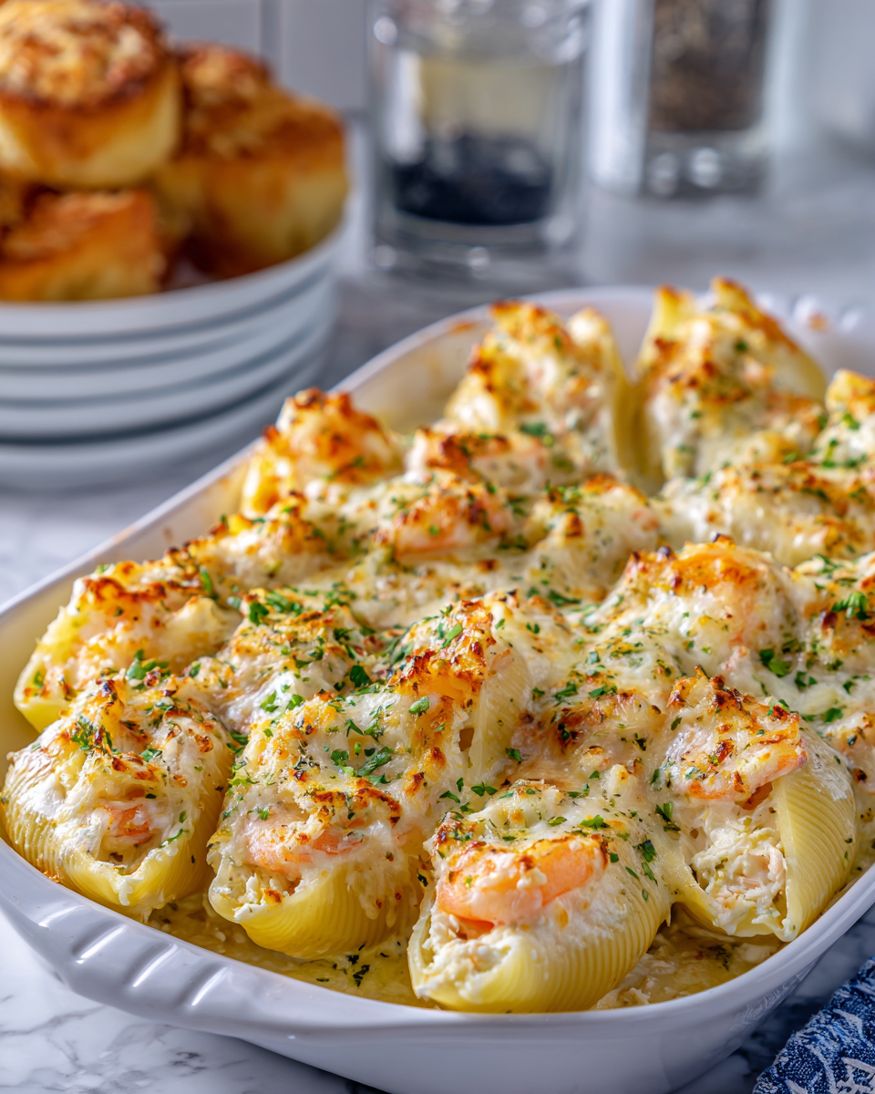 Irresistible Creamy Seafood Stuffed Shells Dinner Party Favorite